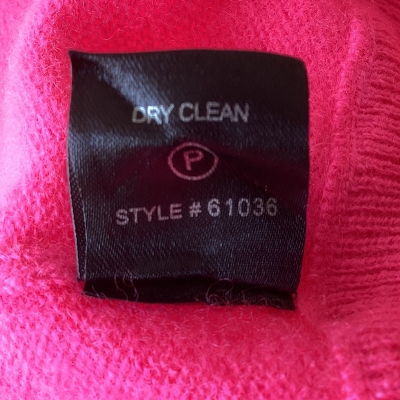 360 Cashmere Lawrence100% Cashmere Hot Pink Sleeveless Mock Neck Top Shell - Picture 10 of 12